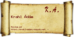 Krahl Ádám névjegykártya